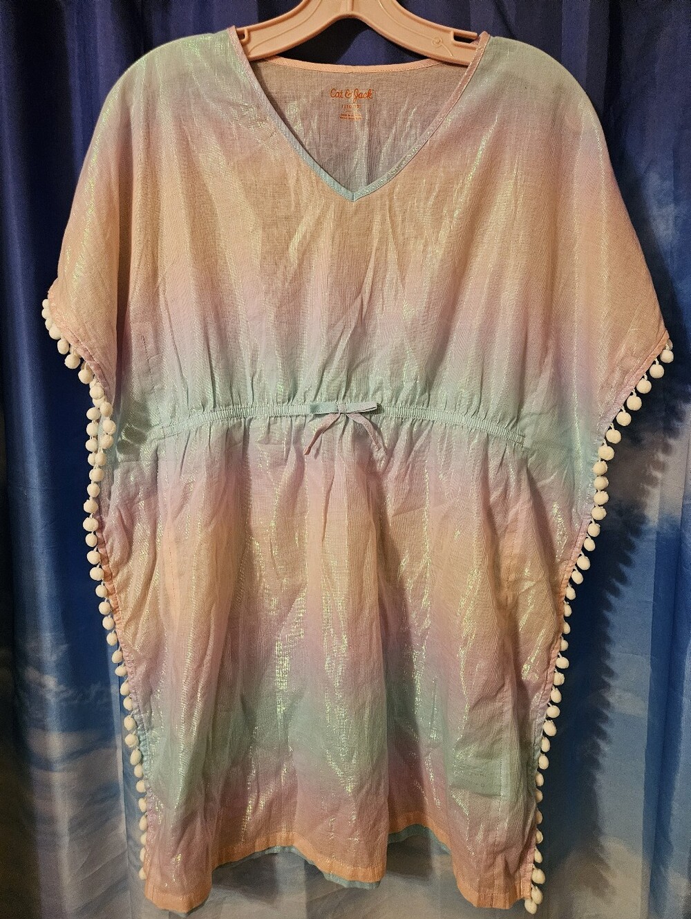 Cat & Jack  Shimmery Pastel Pom-Pom Kaftan Tunic
